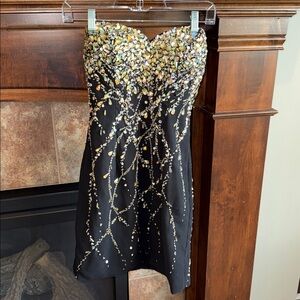 Disney Forever Enchanted bejeweled embellish strapless formal prom mini dress 6